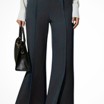 Women's High Waist Wide Leg Pants with Belt – Tailored Pleated Work Pants