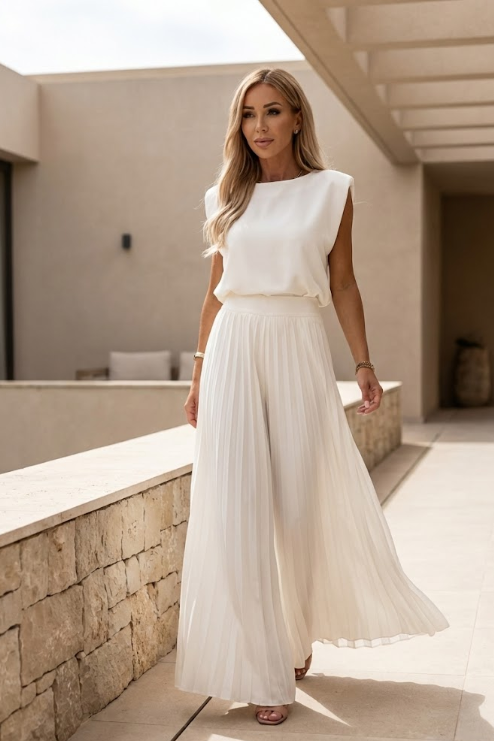 Women's Pleated Jumpsuit – Elegant One Piece for Wedding Guest, Evening and Occasion Wear