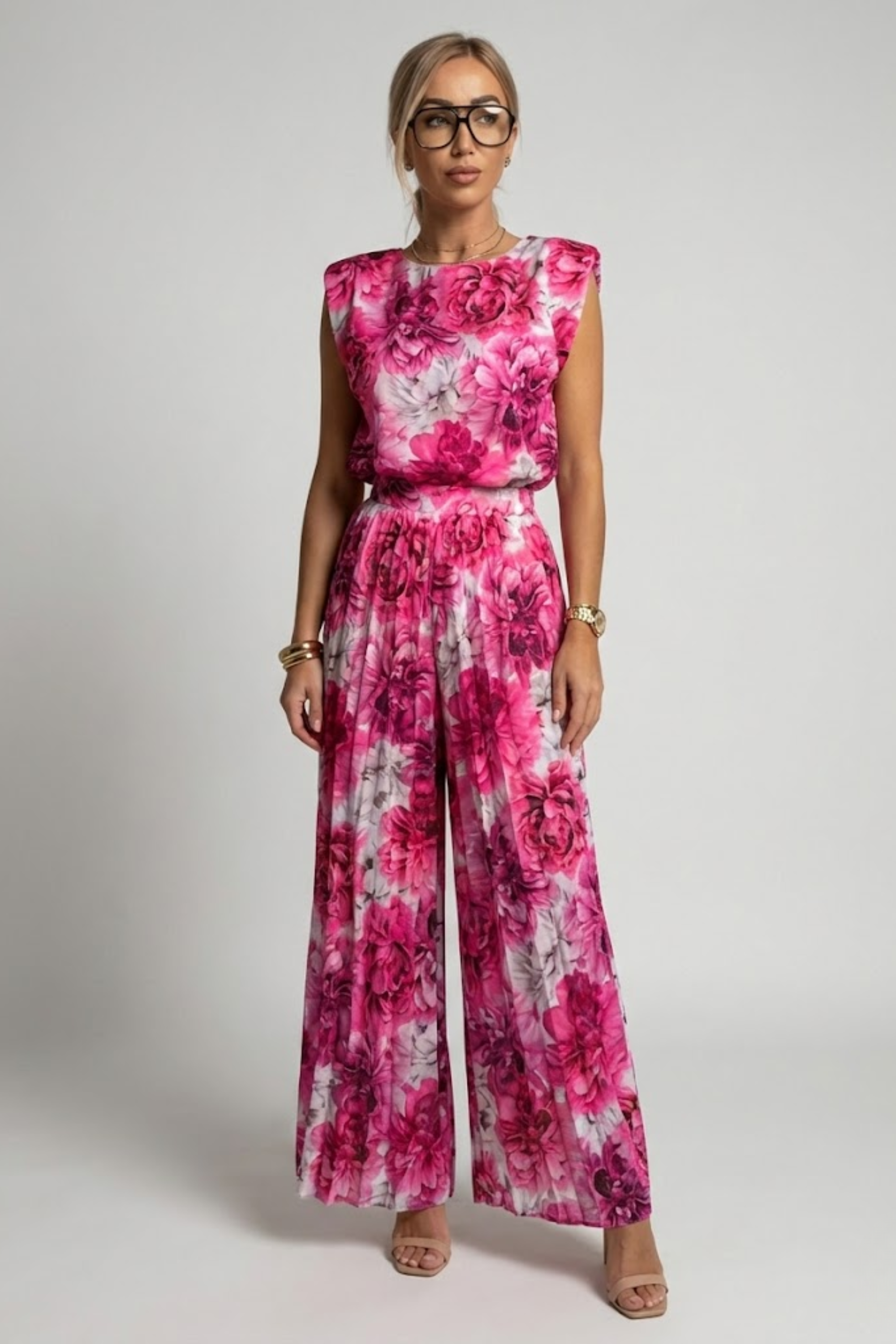 Women's Pleated Jumpsuit – Elegant One Piece for Wedding Guest, Evening and Occasion Wear