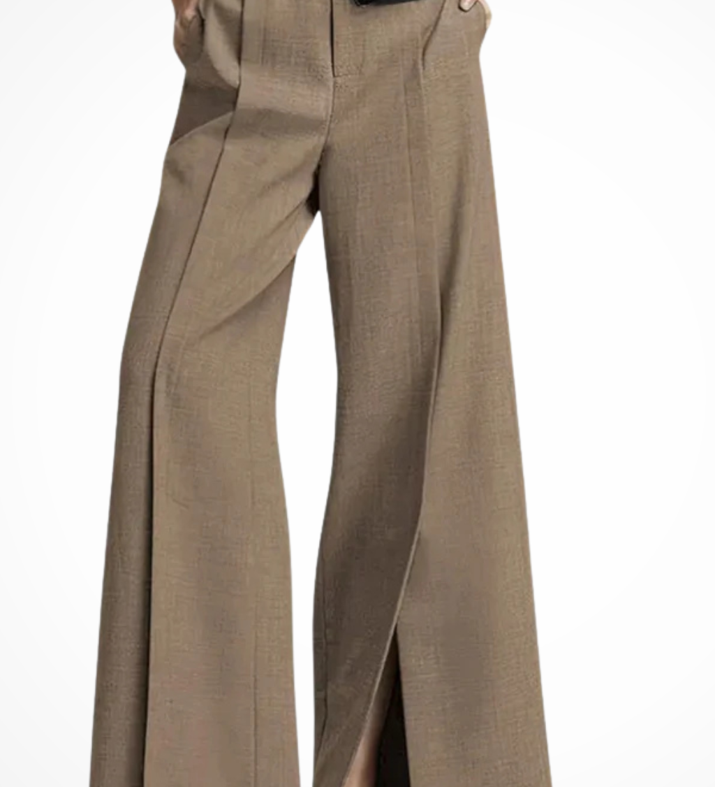 Women's High Waist Wide Leg Pants with Belt – Tailored Pleated Work Pants