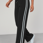 Women's Wide Leg Pants with Side Stripe & Drawstring Waist – Casual Relaxed Pants