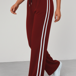 Women's Wide Leg Pants with Side Stripe & Drawstring Waist – Casual Relaxed Pants