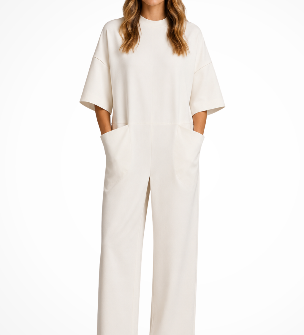 Women's Oversized Short Sleeve Wide Leg Jumpsuit – Wedding Guest and Occasion Wear