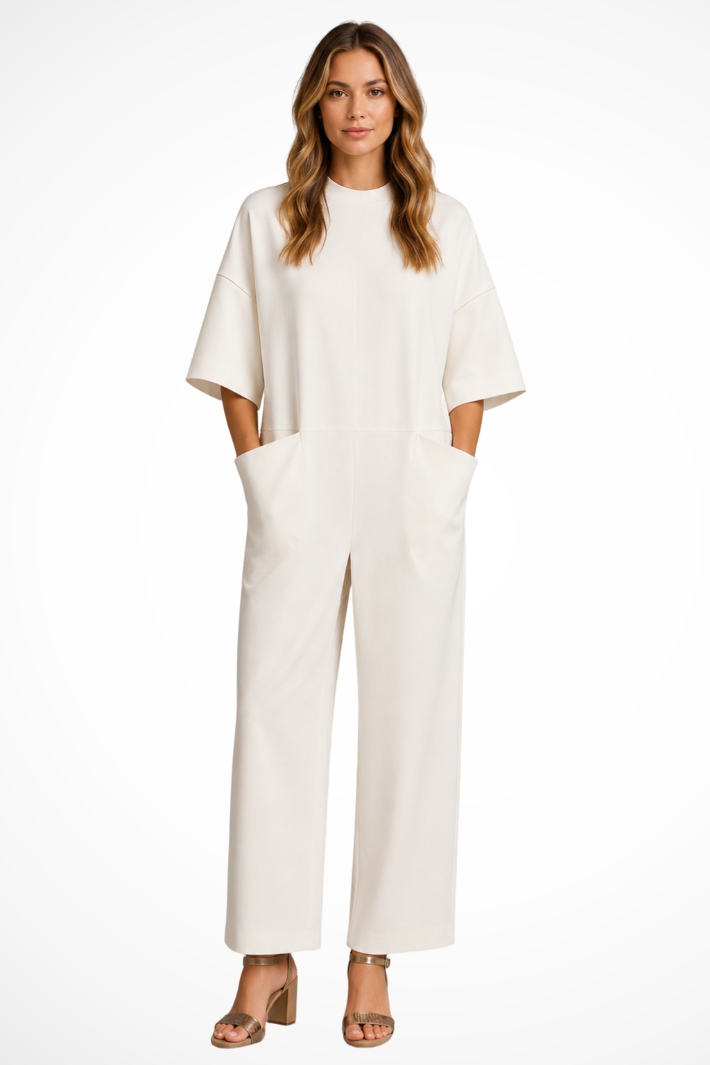 Women's Oversized Short Sleeve Wide Leg Jumpsuit – Wedding Guest and Occasion Wear