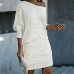 Women's Sequin Party Dress – Sparkly Evening, Cocktail and Christmas Party Dress