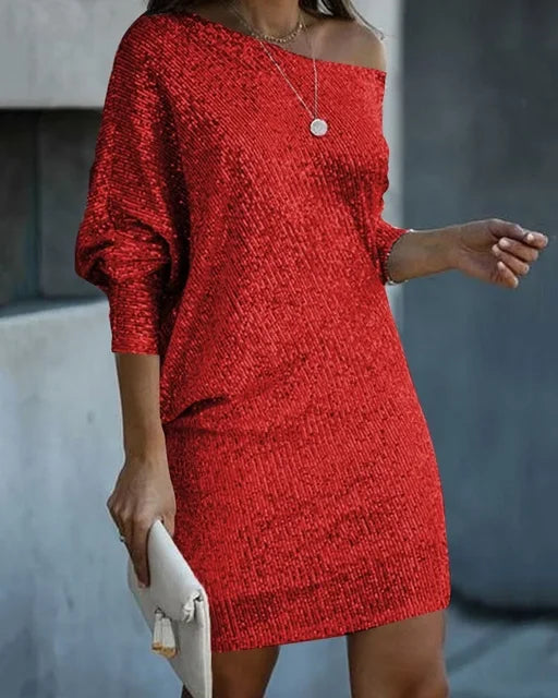Women's Sequin Party Dress – Sparkly Evening, Cocktail and Christmas Party Dress
