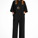 Women's Oversized Short Sleeve Wide Leg Jumpsuit – Wedding Guest and Occasion Wear