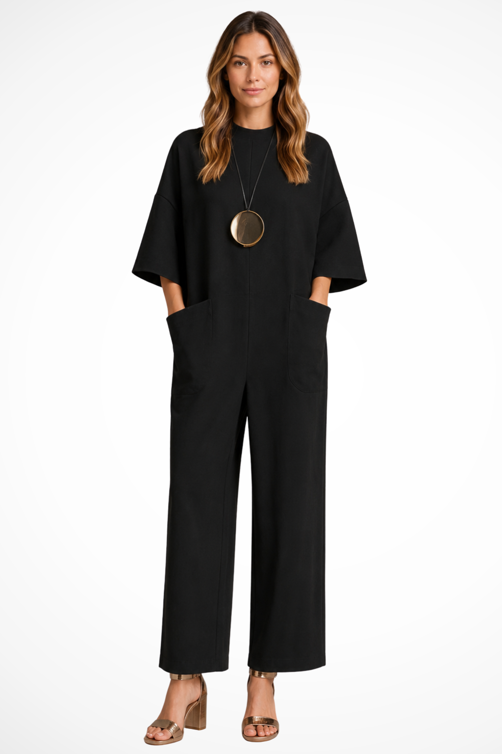 Women's Oversized Short Sleeve Wide Leg Jumpsuit – Wedding Guest and Occasion Wear