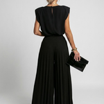 Women's Pleated Jumpsuit – Elegant One Piece for Wedding Guest, Evening and Occasion Wear