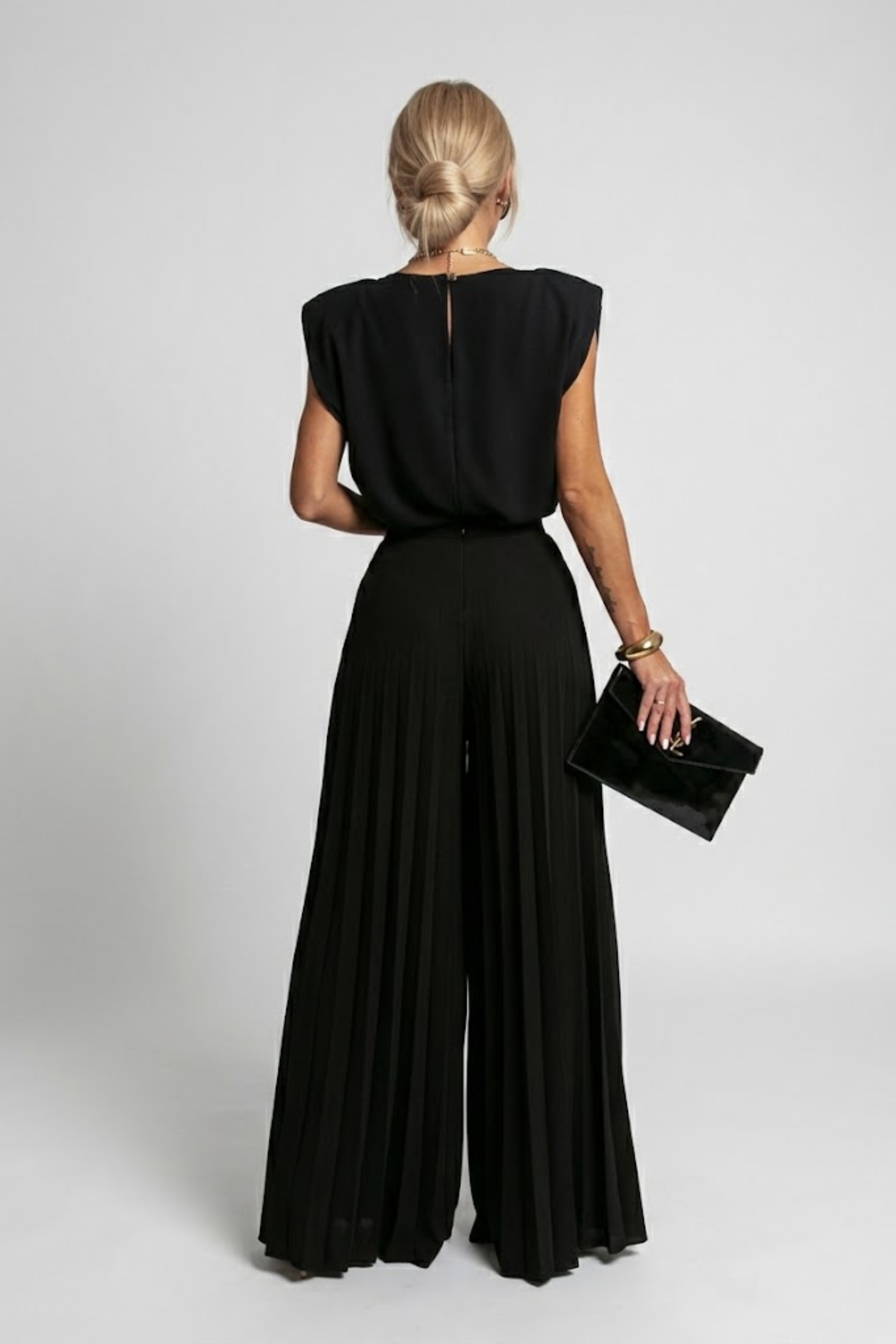 Women's Pleated Jumpsuit – Elegant One Piece for Wedding Guest, Evening and Occasion Wear