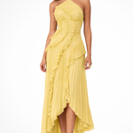 Women's Halter Backless Ruffle Maxi Dress – Sleeveless High-Low Summer Occasion Dress