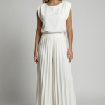 Women's Pleated Jumpsuit – Elegant One Piece for Wedding Guest, Evening and Occasion Wear