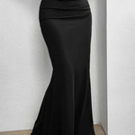 Women's High Waist Ruched Mermaid Maxi Skirt – Fitted Occasion & Evening Skirt