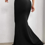 Women's High Waist Ruched Mermaid Maxi Skirt – Fitted Occasion & Evening Skirt