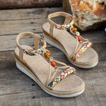 Women's Bohemian Beaded Sandals – Boho Summer Sandals for Beach & Holidays