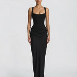 Women's Satin Corset Maxi Dress – Elegant Evening, Formal & Wedding Guest Dress