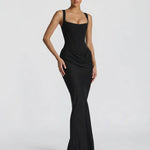 Women's Satin Corset Maxi Dress – Elegant Evening, Formal & Wedding Guest Dress