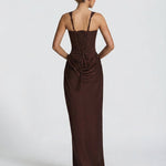 Women's Satin Corset Maxi Dress – Elegant Evening, Formal & Wedding Guest Dress