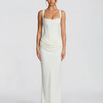 Women's Satin Corset Maxi Dress – Elegant Evening, Formal & Wedding Guest Dress