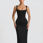 Women's Satin Corset Maxi Dress – Elegant Evening, Formal & Wedding Guest Dress