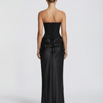Women's Satin Corset Maxi Dress – Elegant Evening, Formal & Wedding Guest Dress