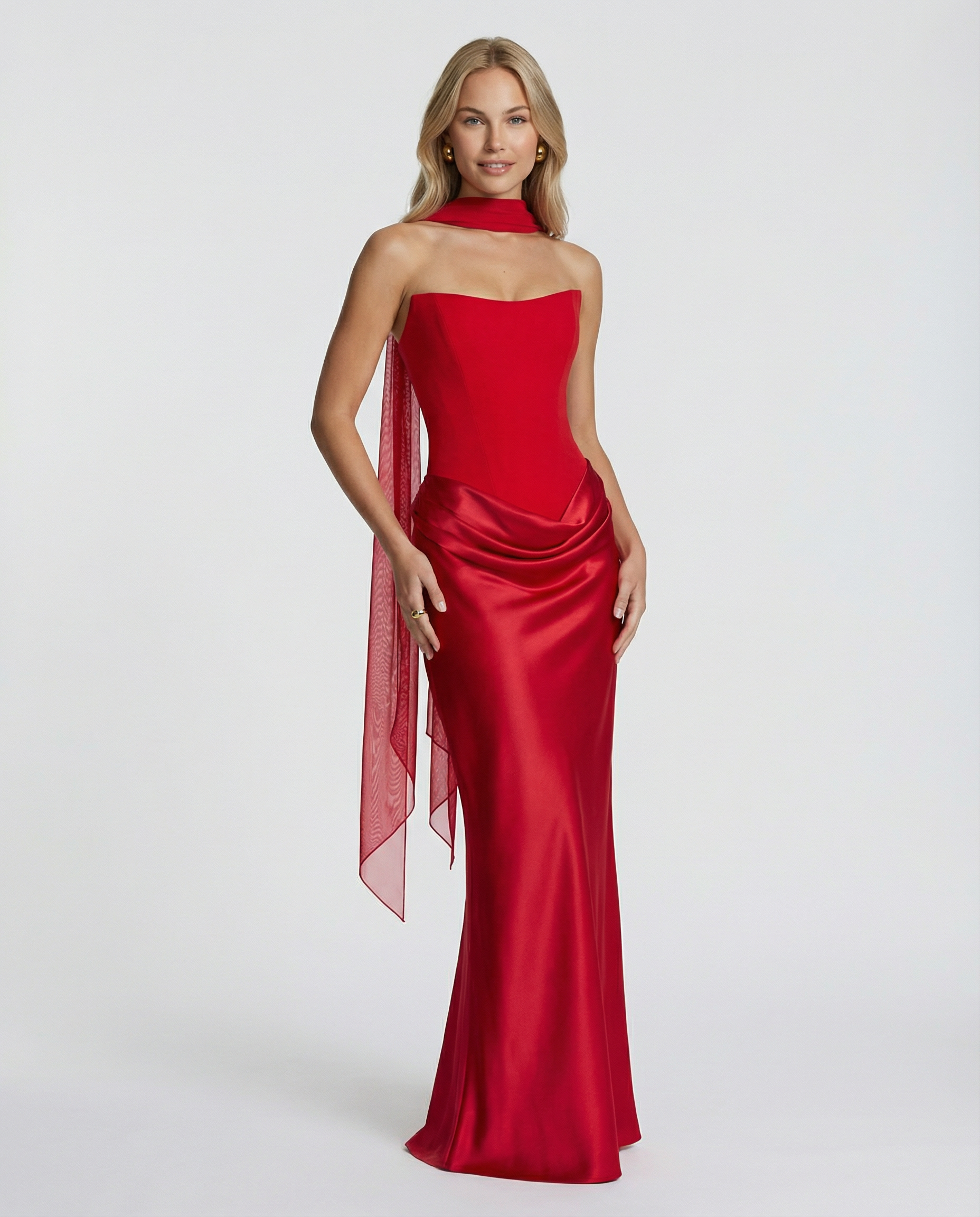 Women's Satin Corset Maxi Dress – Elegant Evening, Formal & Wedding Guest Dress