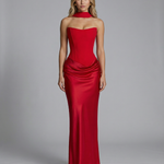 Women's Satin Corset Maxi Dress – Elegant Evening, Formal & Wedding Guest Dress