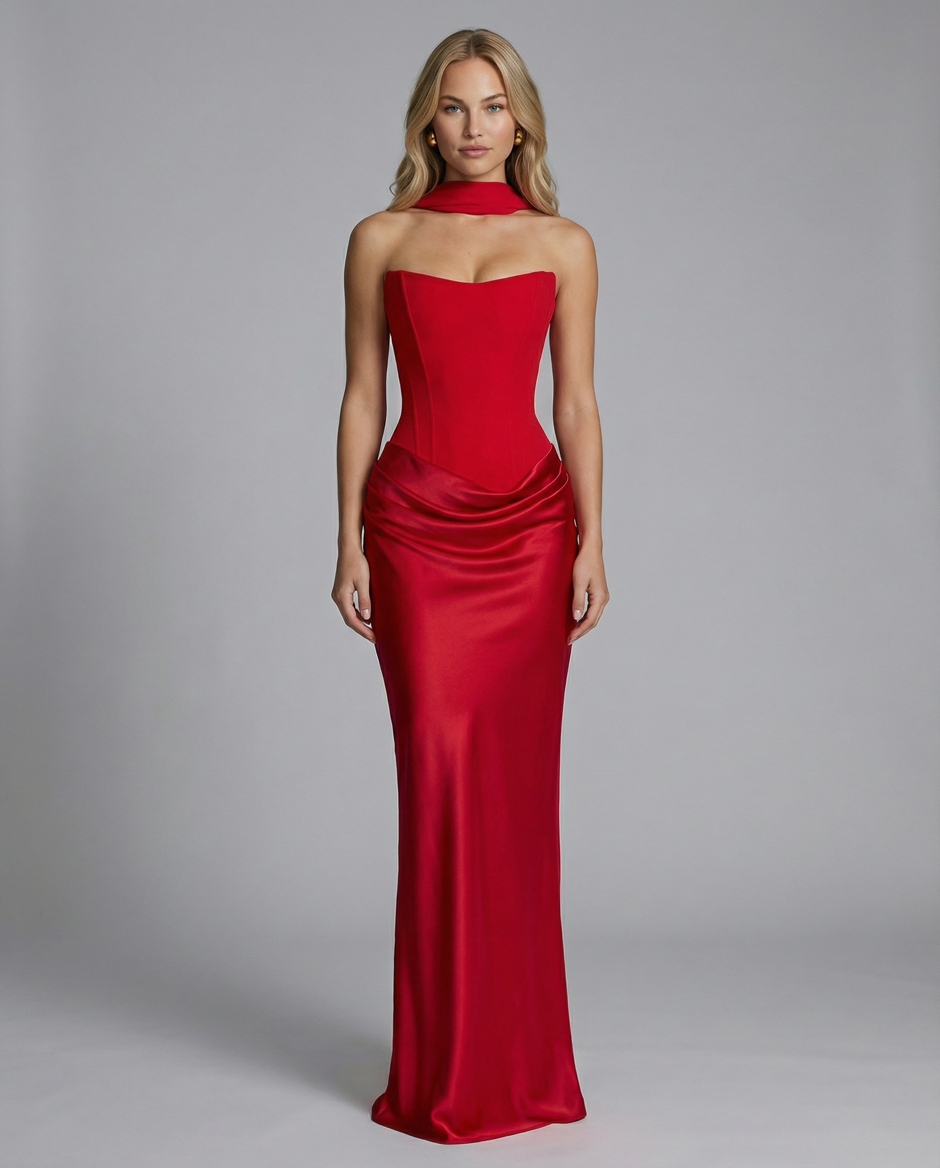 Women's Satin Corset Maxi Dress – Elegant Evening, Formal & Wedding Guest Dress