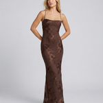 Women's Sweetheart Neck Corset Maxi Dress with Floral Appliqué & Lace-Up Back – Formal