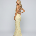 Women's Sweetheart Neck Corset Maxi Dress with Floral Appliqué & Lace-Up Back – Formal