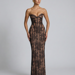 Women's Lace Corset Maxi Dress – Elegant Wedding Guest & Evening Formal Dress