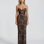 Women's Lace Corset Maxi Dress – Elegant Wedding Guest & Evening Formal Dress