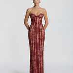 Women's Lace Corset Maxi Dress – Elegant Wedding Guest & Evening Formal Dress