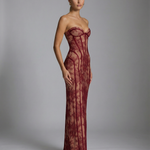 Women's Lace Corset Maxi Dress – Elegant Wedding Guest & Evening Formal Dress