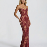 Women's Lace Corset Maxi Dress – Elegant Wedding Guest & Evening Formal Dress