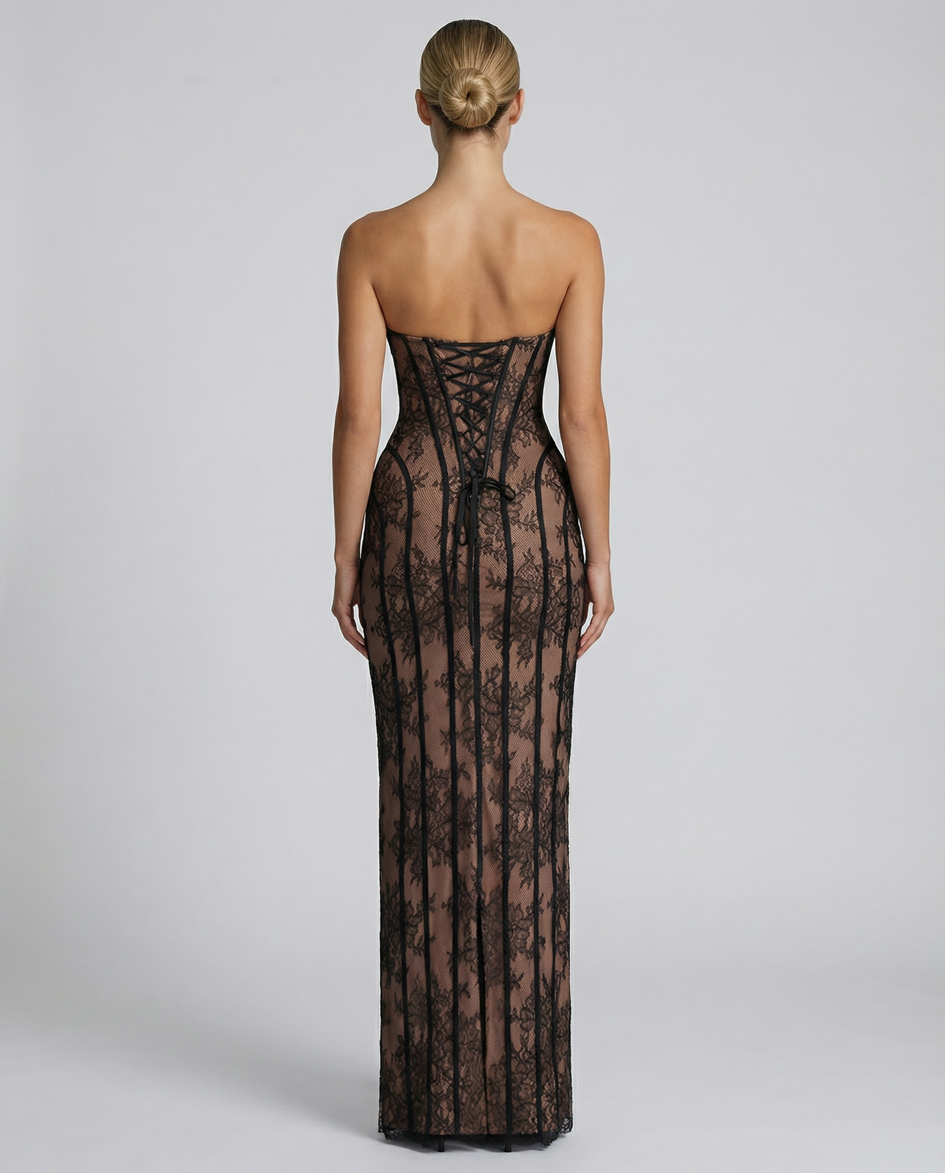 Women's Lace Corset Maxi Dress – Elegant Wedding Guest & Evening Formal Dress