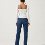 Women's Cropped V-Neck Puff Sleeve Knit Top – Slim Fit Stretch Knit Evening Top