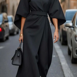 Women's Lantern Sleeve Maxi Dress – Tailored Formal Evening & Wedding Guest Dress