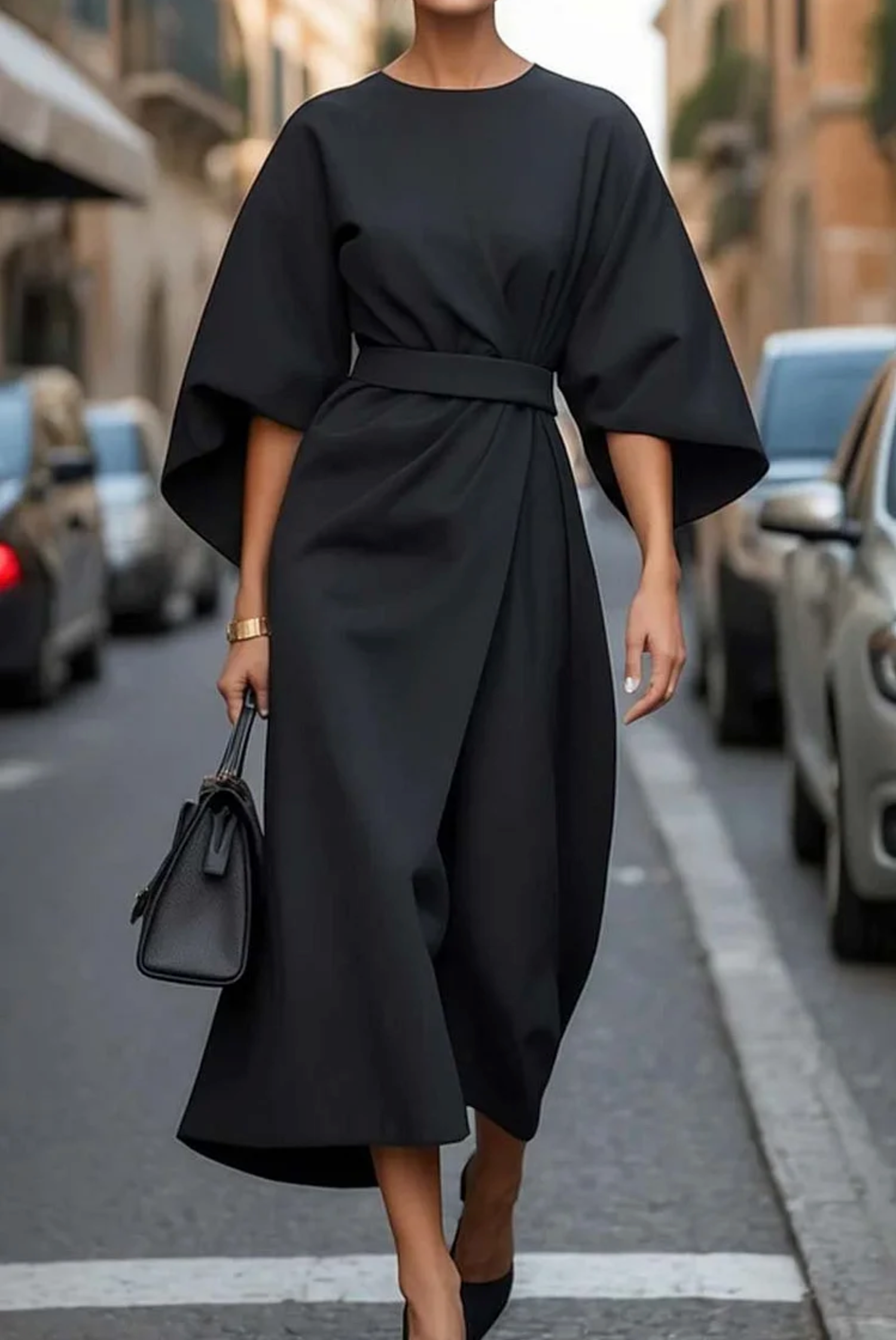 Women's Lantern Sleeve Maxi Dress – Tailored Formal Evening & Wedding Guest Dress