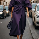 Women's Lantern Sleeve Maxi Dress – Tailored Formal Evening & Wedding Guest Dress