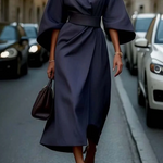 Women's Lantern Sleeve Maxi Dress – Tailored Formal Evening & Wedding Guest Dress