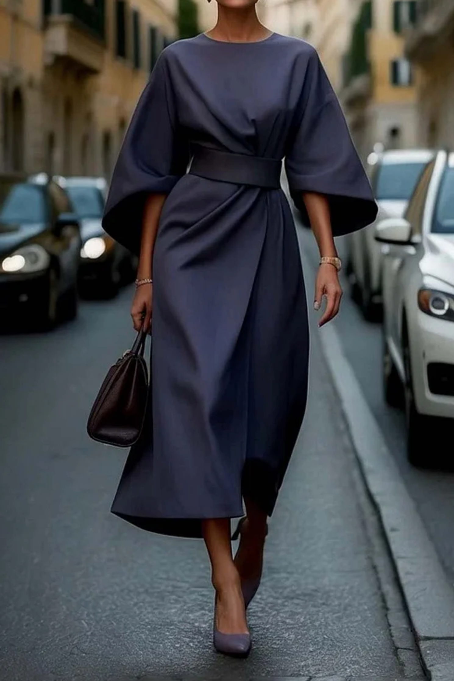 Women's Lantern Sleeve Maxi Dress – Tailored Formal Evening & Wedding Guest Dress