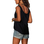 Women's Sleeveless Round Neck Tank Top with Button Details – Casual Summer Top