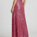 Women's Sequin High Waist Maxi Skirt with Elastic Waistband – Party & Evening Skirt