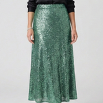Women's Sequin High Waist Maxi Skirt with Elastic Waistband – Party & Evening Skirt