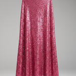 Women's Sequin High Waist Maxi Skirt with Elastic Waistband – Party & Evening Skirt