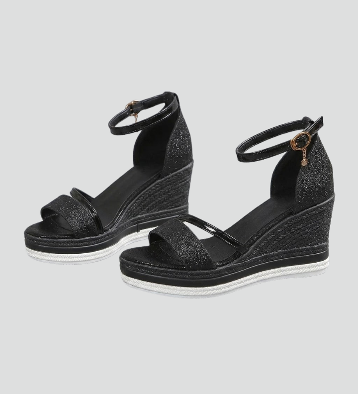 Women's Orthopaedic Cushioned Slip-On Sandals – Open Toe Low Platform Comfort Sandals