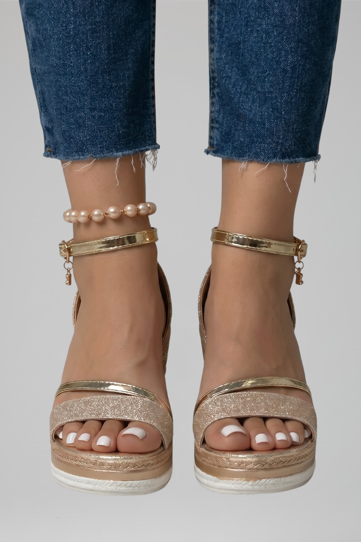 Women's Orthopaedic Cushioned Slip-On Sandals – Open Toe Low Platform Comfort Sandals