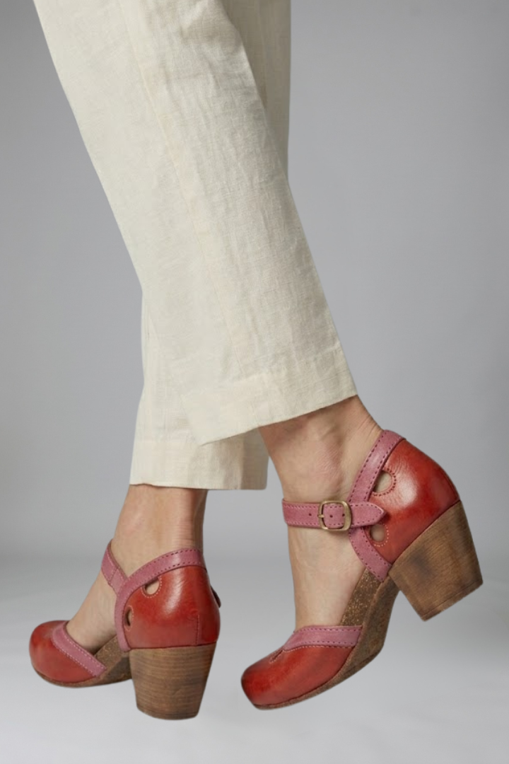 Women's Orthopaedic Closed Toe Sandals with Buckle Ankle Strap and Low Block Heel – Everyday