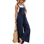 Women's Wide Leg Dungaree Jumpsuit – Relaxed Casual Summer Overalls for Everyday